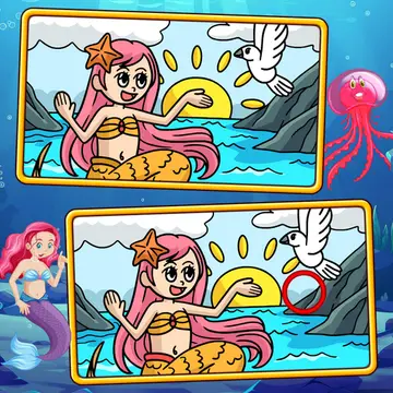 Mermaids Spot The Differences - Jeu de Puzzles Gratuit