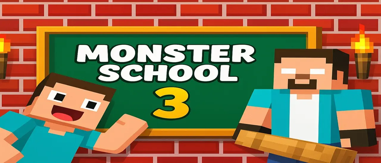 Monster School 3 Oyna - Ücretsiz ve Çevrimiçi Eğlenceli Oyun