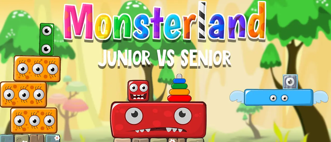 Monsterland. Junior vs Senior - Eğlenceli Blok Puzzle Oyna