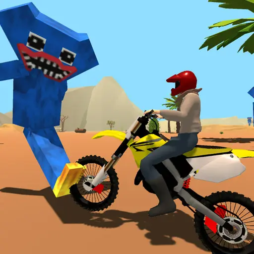 Motoracer vs Huggy: Juego de carreras y destruir monstruos online gratis