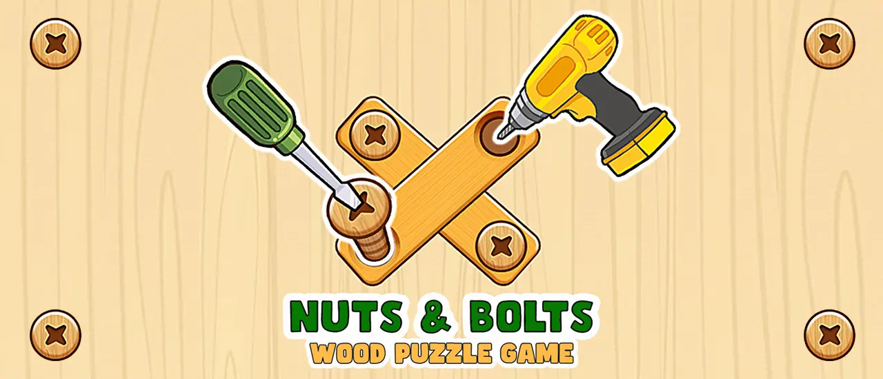 لعبة الألغاز الخشبية Nuts & Bolts Wood Puzzle للعب مجاناً عبر الإنترنت