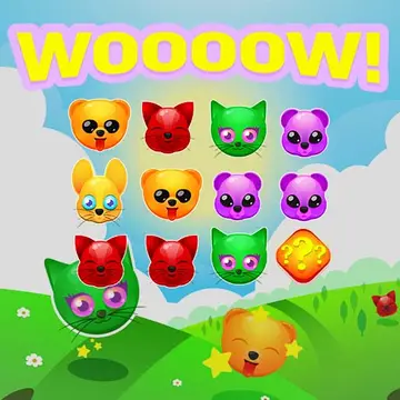 Pets Of Funny World – Kostenloses Match-3 Spiel online spielen