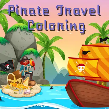 Pirate Travel Coloring - Juego gratis para colorear y jugar en línea