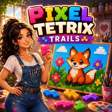 Pixel Tetrix Trails - Jouer à ce jeu de puzzle et d'art en ligne