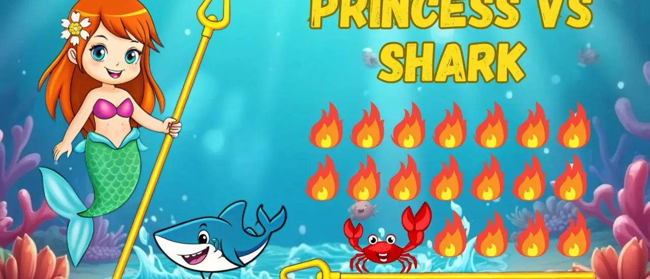 Princess vs Shark - Jeu d'aventure et puzzle en ligne gratuit