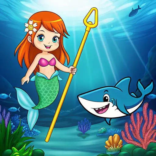 Princess vs Shark - Jeu d'aventure et puzzle en ligne gratuit