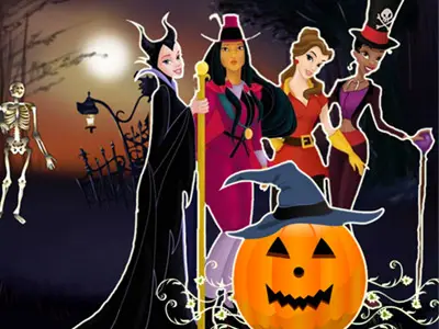 Princesses Halloween Night - Fun Dress Up & Pumpkin Carving Game