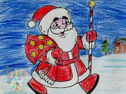Santa Claus Coloring Game - Free Holiday Coloring for Kids