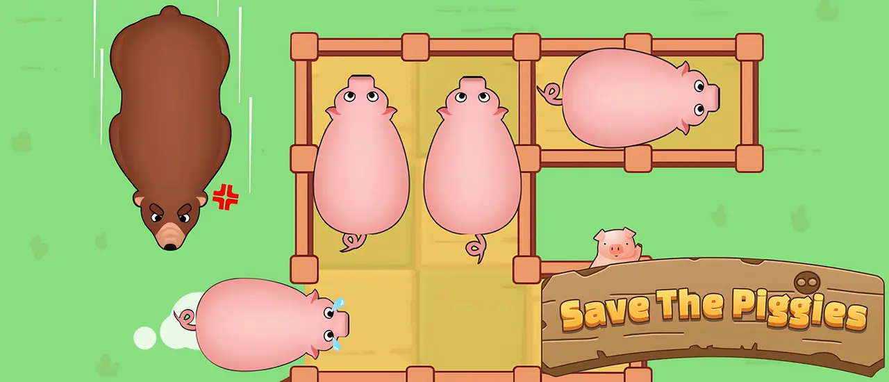 Save The Piggies – Kostenloses Puzzlespiel online spielen