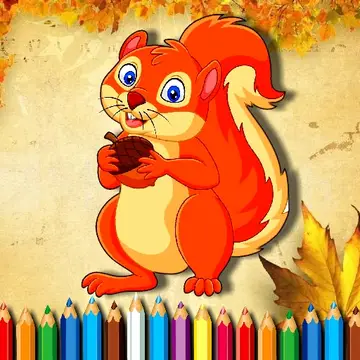 Squirrel Coloring Book - Free Art & Drawing Game for Kids