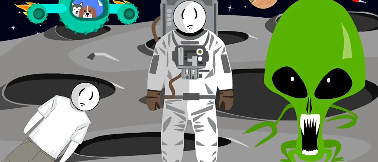 Stickman in space