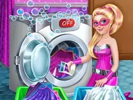 Superdoll Washing Capes لعبة تنظيف الأزياء الممتعة مجانًا