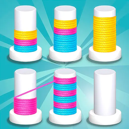 Thread Sort Bulmaca Oyunu - Renkli İplikleri Düzenle ve Oyna