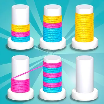 Thread Sort Bulmaca Oyunu - Renkli İplikleri Düzenle ve Oyna