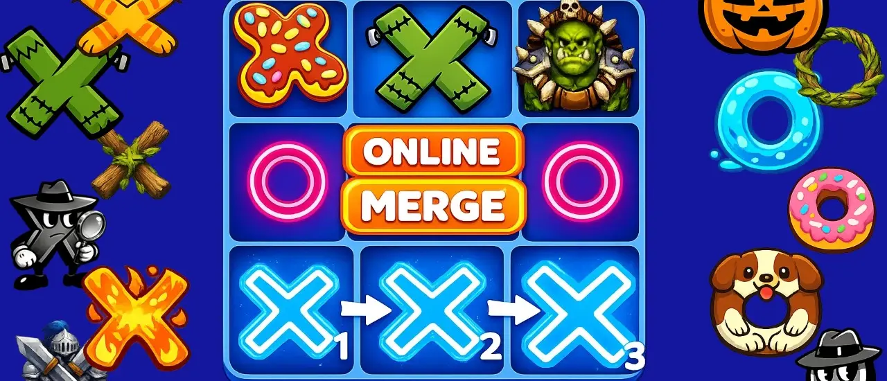 Tic Tac Toe Merge - Juego de mesa y rompecabezas en línea gratis