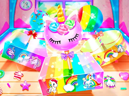 ユニコーンケーキポップス無料ゲーム｜お菓子作りとファッション遊び