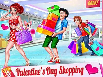 Valentine's Day Shopping - 女の子のドレスアップゲーム無料
