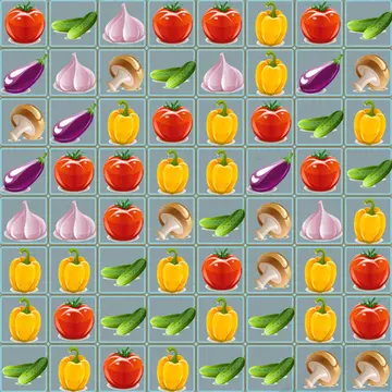 Vegetables Match 3 Deluxe - 無料パズルゲームで遊ぶ