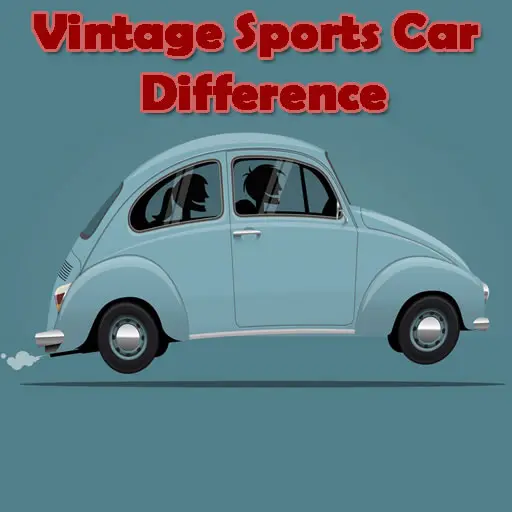 Vintage Sports Car Difference Ücretsiz Çocuklar ve Boyama Oyunu