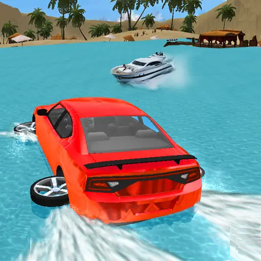 Water Slide Car Race - Jeu de course en bateau et voiture