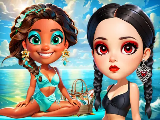 Wave Chic Ocean Fashion Frenzy - Kostenloses Modespiel für Mädchen