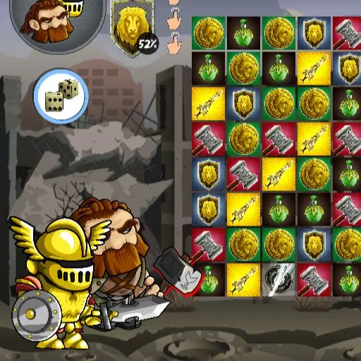 Zombie vs Warriors لعبة أكشن ومطابقة 3 مجانية للعب أونلاين